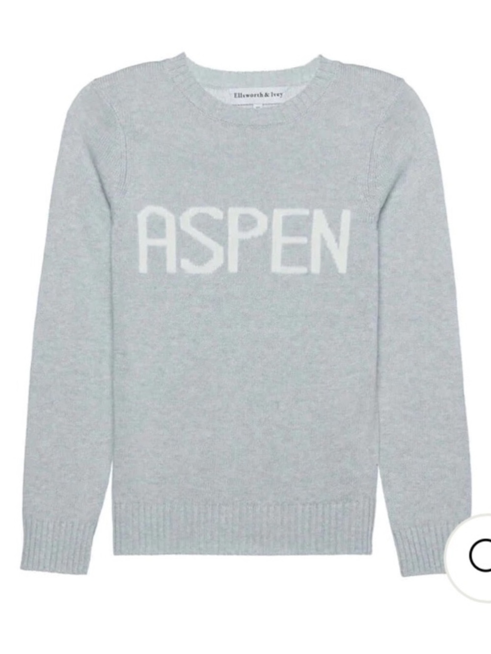 Ellsworth & Ivey Women’s Aspen Crewneck Sweater in Light Gray Size Small